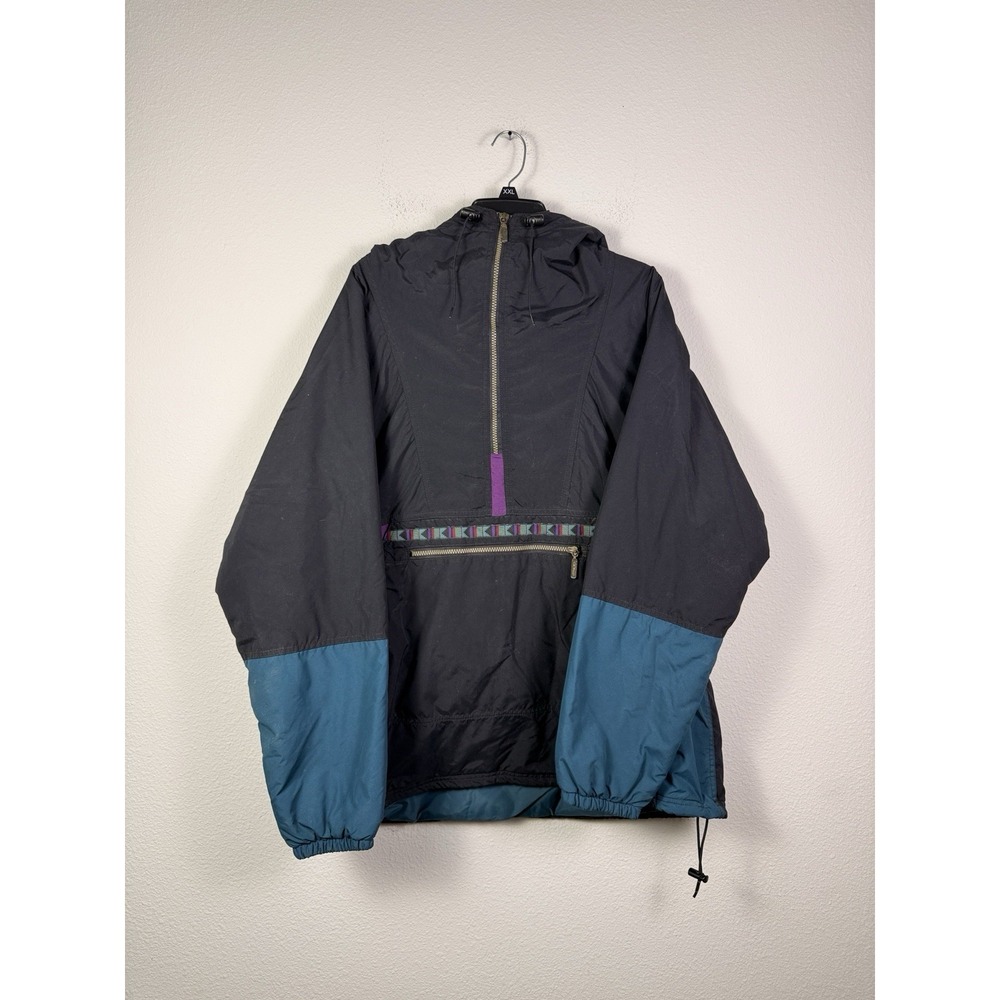 Vintage 90s Mens Large LL Bean Pullover Aztec Hooded Anorak Windbreaker Jacket - Picture 6 of 6